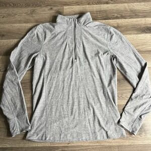 Lululemon‎ Pullover Fits Large 1/4 Zip Heather Grey Active Running Reflective